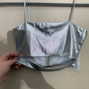 NWT Millau Silver Crop Top